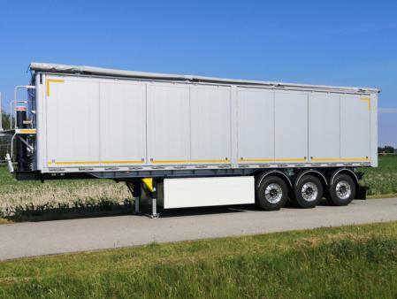 Naczepa wywrotka aluminiowa z ramą stalową - mulda aluminiowa ze składanymi drzwiami bocznymi