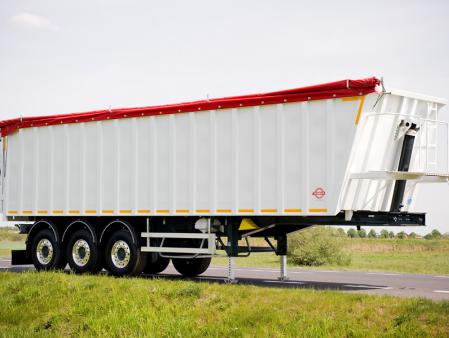 Naczepa wywrotka aluminiowa z ramą aluminiową - Super Light z muldą żebrowaną