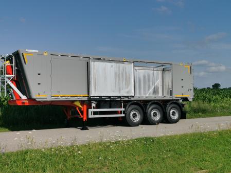 Wywrotka aluminiowa z coilmuldą oraz drzwiami bocznymi