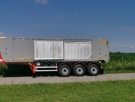Wywrotka aluminiowa z coilmuldą oraz drzwiami bocznymi